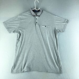 Cactus Mens Polo Shirt Gray Size L Short Sleeve Collared
